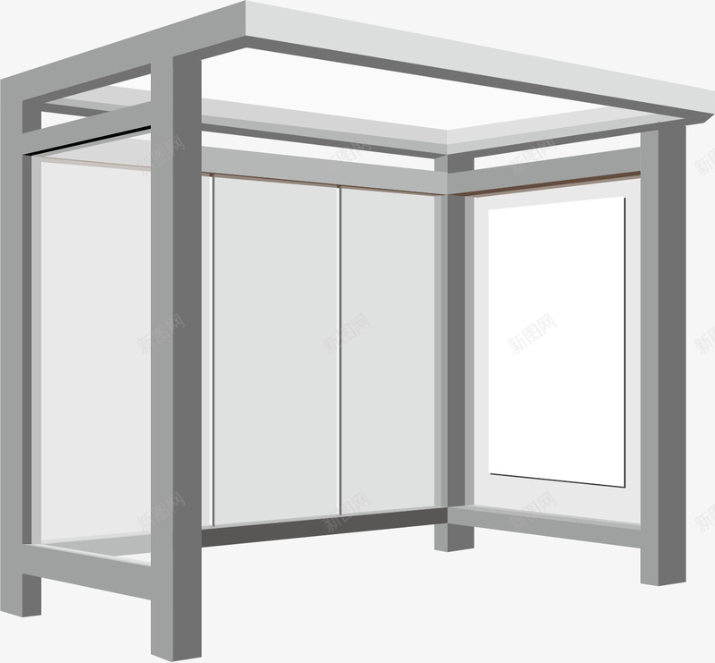 广告牌展示牌矢量图ai免抠素材_新图网 https://ixintu.com 公交候车厅 展架 展示牌 广告牌 广告载体 户外广告 矢量图