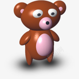 棕色小熊3D卡通小动物图标图标