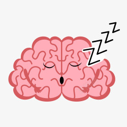 睡眠大脑血管卡通图素材