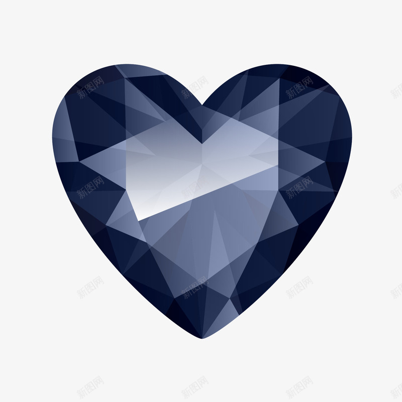 彩色钻石装饰元素png免抠素材_新图网 https://ixintu.com 彩色 心形 深蓝色 钻石