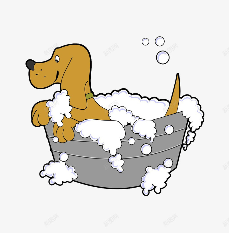 洗澡的小狗png免抠素材_新图网 https://ixintu.com PNG素材 小狗 泡沫 洗澡