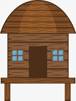 森林小屋圆顶木板屋素材