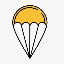 黄色降落伞矢量图素材