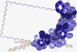 紫色花朵相框素材