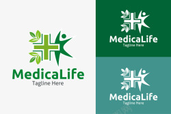 医疗中心绿色药品logo矢量图图标高清图片