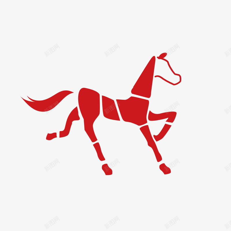 奔跑的红马png免抠素材_新图网 https://ixintu.com 奔跑 奔跑的马 红色 红色的马 马
