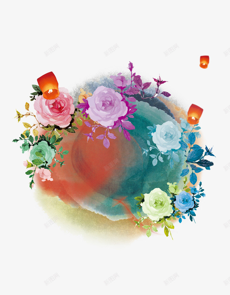 png免抠素材_新图网 https://ixintu.com PNG素材 绚丽 花纹背景 鲜花