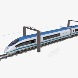 矩形工具蓝色图案高速列车高清图片