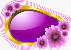 紫色绚丽背景绚丽花卉装饰矢量图高清图片