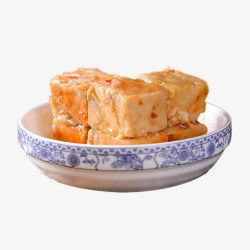 碗豆腐青花瓷碗装霉豆腐高清图片
