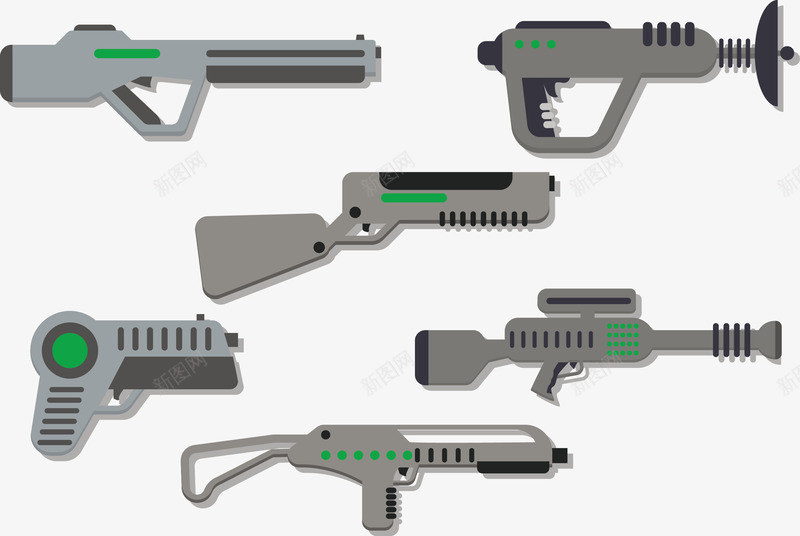 新式武器矢量图eps免抠素材_新图网 https://ixintu.com 外星武器 扫描仪 武器库 激光枪 特种作战 矢量图