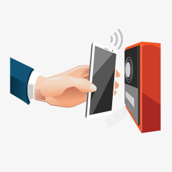 NFC功能扁平化手机感应支付界面高清图片