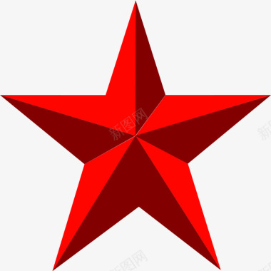 立绘形状大红色五角星图标图标