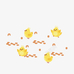 一群小鸡手绘一群快乐的小鸡矢量图高清图片