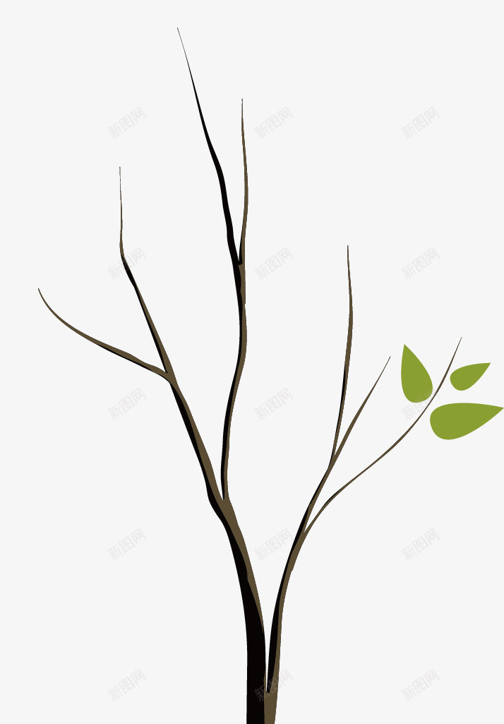 绿色发芽的小树png免抠素材_新图网 https://ixintu.com 刚发芽的树 卡通 手绘 树 树木 树林 森林 植物