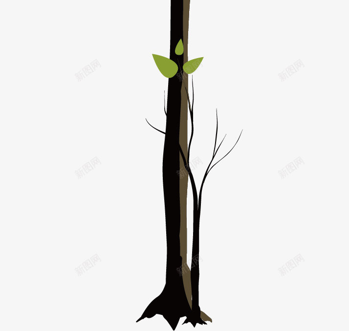 绿色发芽的小树png免抠素材_新图网 https://ixintu.com 刚发芽的树 卡通 手绘 树 树木 树林 森林 植物