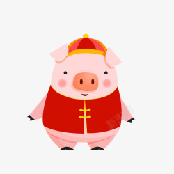 新年快乐人物卡通猪年人物元素高清图片