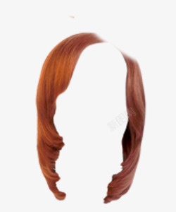 棕色女士头发发型假发素材