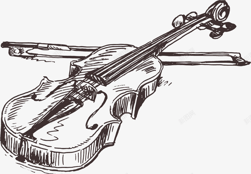 小提琴png免抠素材_新图网 https://ixintu.com 小提琴 平面设计 手绘 音乐元素