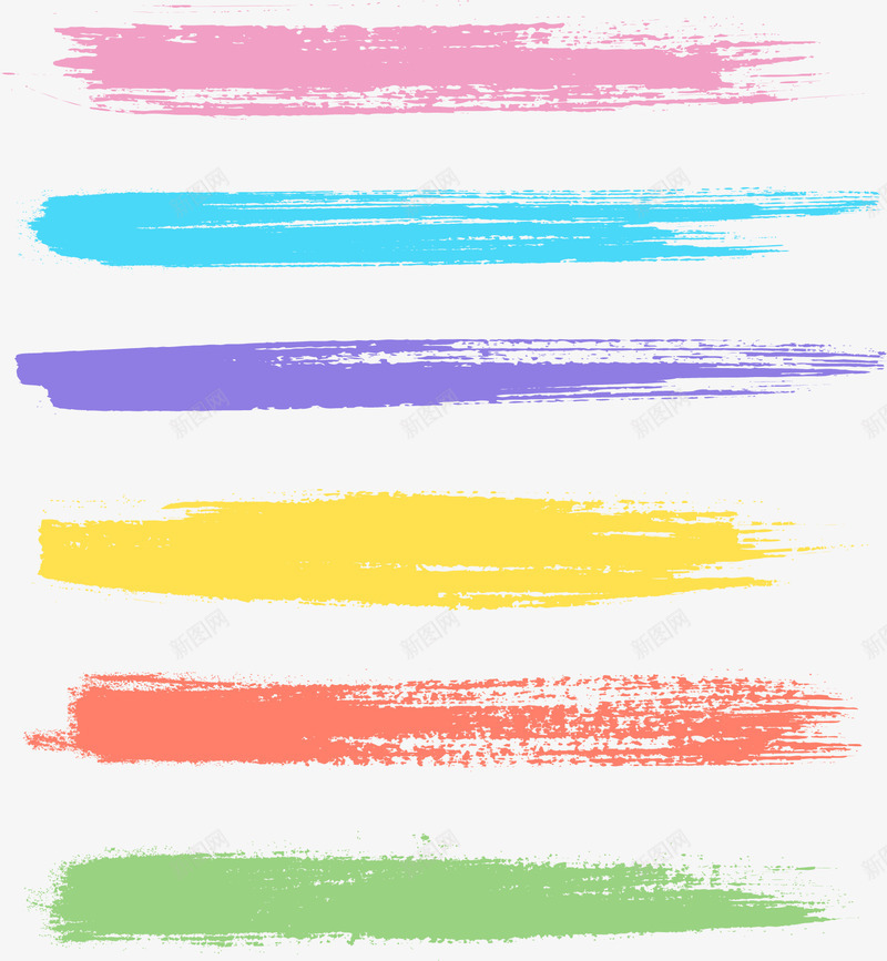 彩色水彩笔刷png免抠素材_新图网 https://ixintu.com 水彩笔刷 水彩纸 涂鸦 矢量素材 笔刷