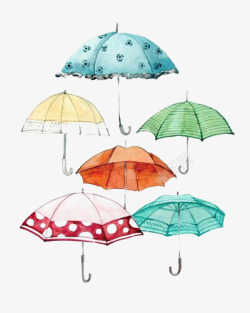 雨伞印花卡通雨伞插画高清图片