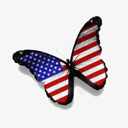 美国国旗蝴蝶素材