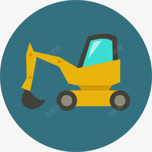 挖掘机图标png_新图网 https://ixintu.com 交通运输 建筑 挖掘机 推土机 施工工具 运输
