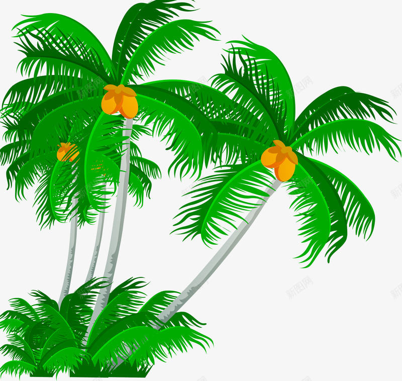 手绘风景海报椰子树沙滩png免抠素材_新图网 https://ixintu.com 椰子树 沙滩 海报 风景