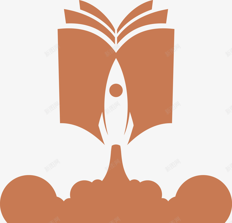 书本火箭创意矢量图图标eps_新图网 https://ixintu.com logo素材 书本 创意素材 火箭 矢量素材 矢量图