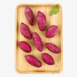 新鲜小番薯一盘紫薯高清图片