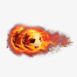 带火焰手绘创意带火的足球高清图片