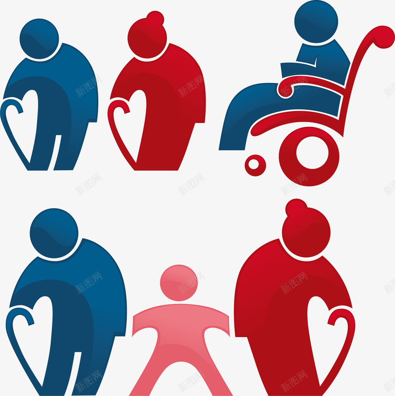 人物小人图标png_新图网 https://ixintu.com 人物矢量 其他人物 坐轮椅的老人 小人图标 广告设计 老人 老年人 老年人运动 轮椅 运动小人