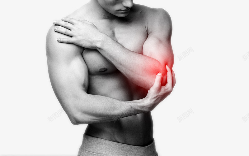 摸着肘关节的男士png免抠素材_新图网 https://ixintu.com 人体关节 关节炎 生病病痛 疼痛 骨骼人体
