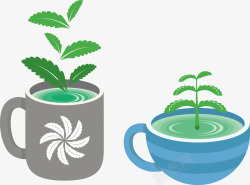 绿茶叶子手绘茶叶绿茶叶子矢量图高清图片