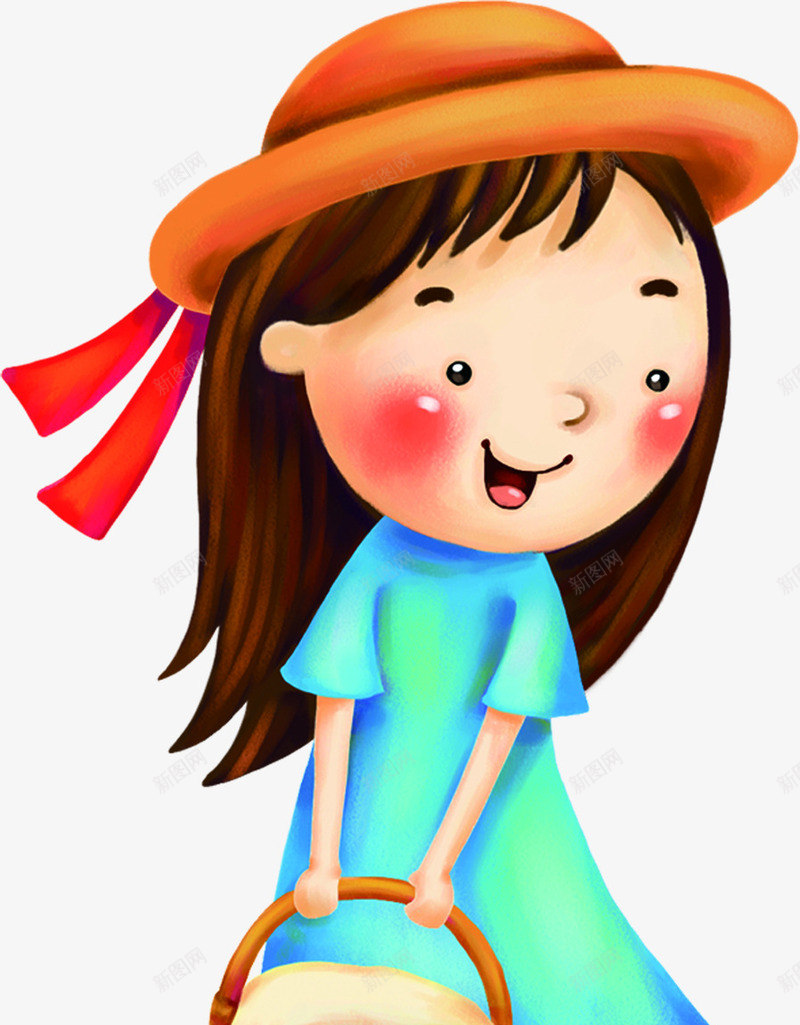 绿色帽子小女孩儿童节png免抠素材_新图网 https://ixintu.com 儿童节 小女孩 帽子 素材 绿色