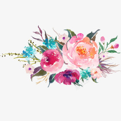 水粉西瓜图案水彩画手绘彩色水彩花朵高清图片