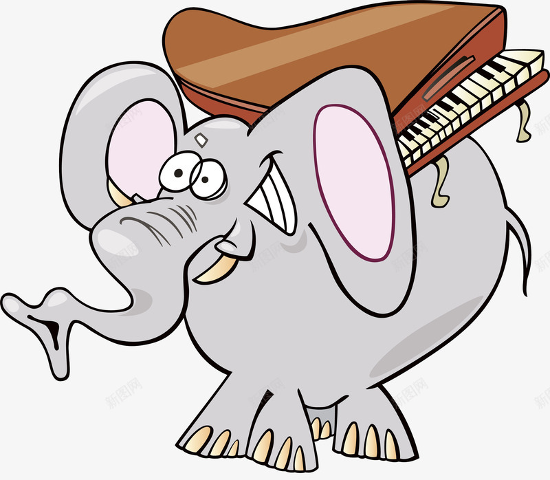 大象背上的钢琴png免抠素材_新图网 https://ixintu.com 乐器 卡通 声器 大象 弹奏 悦耳 旋律 曲调 有节奏的 琴 琴棋 琴键 钢琴 音律