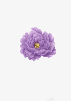 手绘风紫牡丹素材