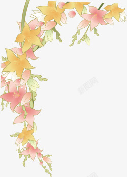 花蕾花蕊百合花边框素描百合花矢量图高清图片