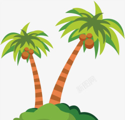 沙滩上椰子树素材