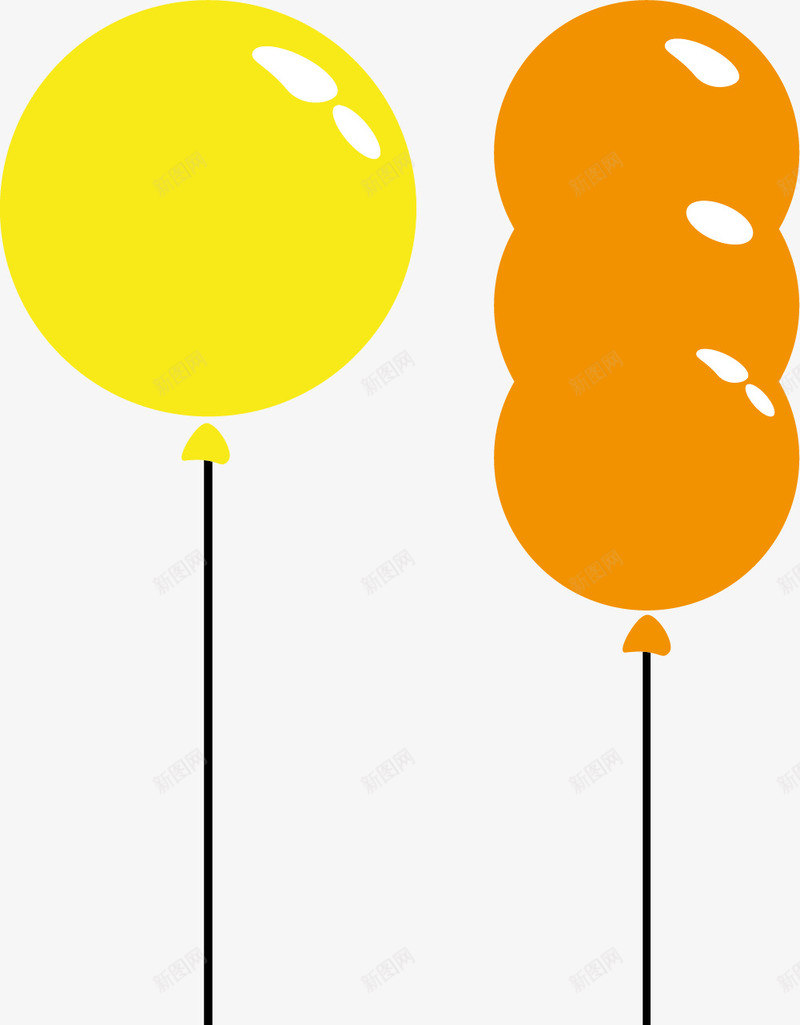 黄色气球png免抠素材_新图网 https://ixintu.com 彩色气球 气球 粉笔 粉笔气球 缤纷的气球 黄色