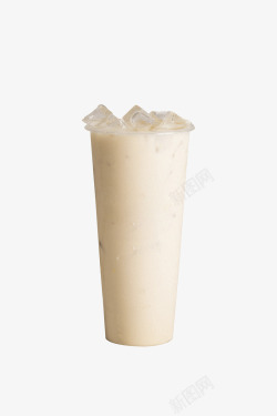 白色立式招牌原味奶茶产品实物高清图片