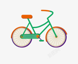 彩色脚踏车卡通自行车高清图片
