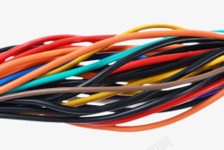 彩色电缆一捆电线高清图片
