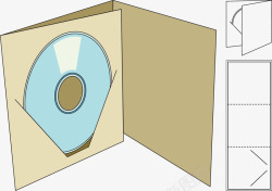 光盘盒子折叠模板矢量图素材