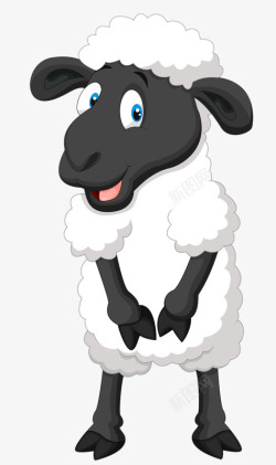 黑色羊毛开心小羊羔高清图片