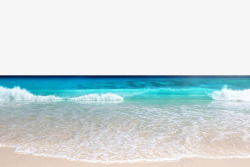 蓝色沙金色沙滩白色海浪高清图片