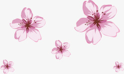 卡通杜鹃花漂浮粉色花朵高清图片