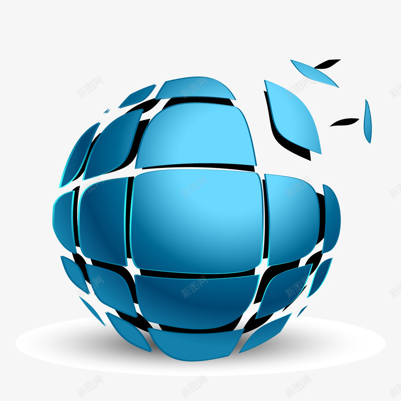 蓝色立体球体图标png_新图网 https://ixintu.com 图标 立体球体 蓝色