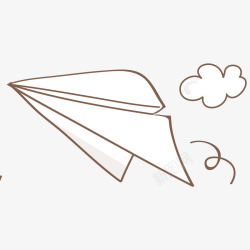 简单时尚折页手绘简笔纸飞机高清图片